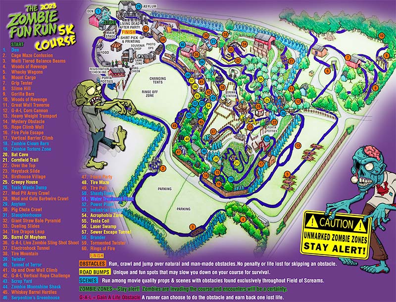Zombie Fun Run Course Map